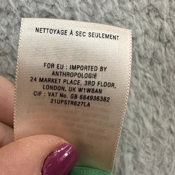 Leifsdottir Size 8 Green Silky Asymmetrical Skirt Elastic Waistband Party Fun - Picture 8 of 8